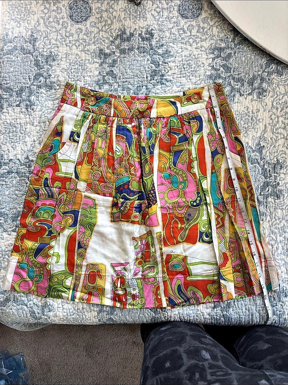 Trina Turk Multicolor Abstract Silk Blend Skirt